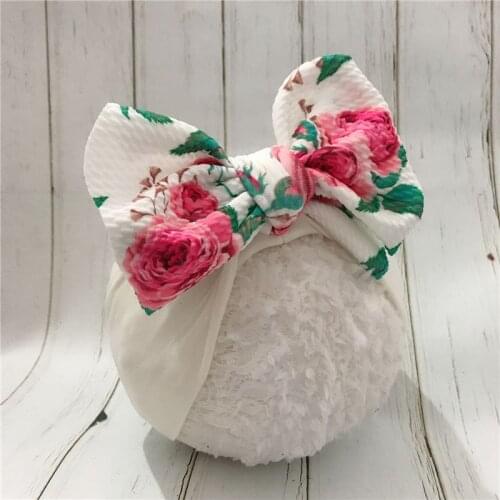 1 Pcs Baby Big Bow Headbands Elastic Wide Nylon Hair Bands Girls Kids Head Wraps Newborn Headwear