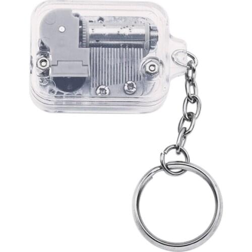 1PC Portable Mini Music Box Acrylic keychain Music Box With Unique Small Transparent Music Box