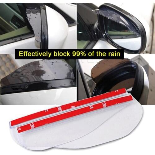2Pcs Rearview Mirror Rain Eyebrow PVC Auto Mirror Rain Shield Shade Cover Protector Guard PVC Rainproof Blade for VW Toyota Audi
