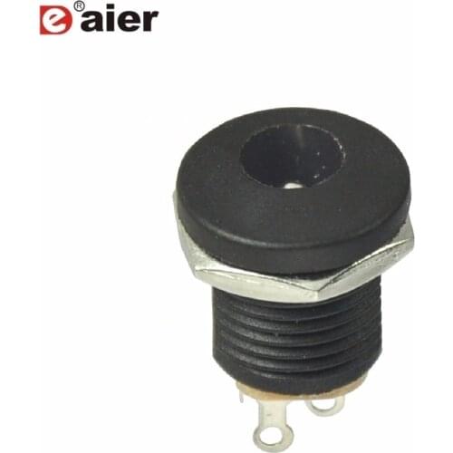 20PCS 2.1mm DC Jack Black Jack Socket Female Panel Mount Connector DC-022 0.5A 30VDC 3 Pins 5.5x2.1mm