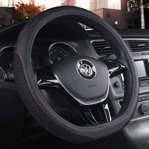 38cm D Shape Car Steering Wheel Cover Non-slip PU Leather for POLO GOLF 7 Scirocco Suzuki Swift Nissan Rogue High Quality