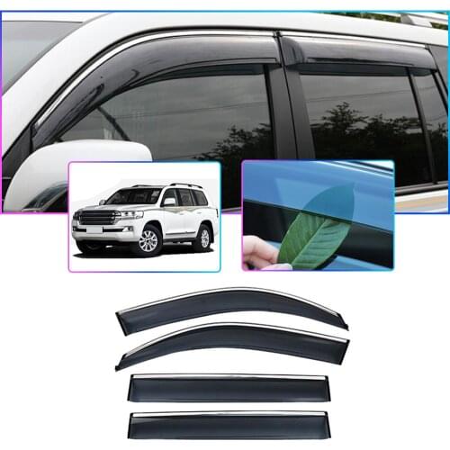 ABS Car Smoke Window Sun Rain Visor Deflector Guard For Toyota Land Cruiser LC200 2010-2018 Styling Accessories 4PC