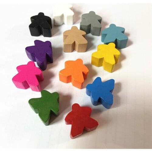 40 Pieces Wooden Pawn/ Chess Standard Size 16mm For Meeple Board Game Accessories 16mm*16mm