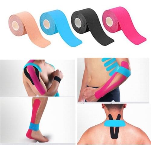 5M/roll Self Adhesive Elastic Sports Tape Bandage Kinesiology Tape Athletic Strapping Gym Fitness Running Knee Muscle Pain Care
