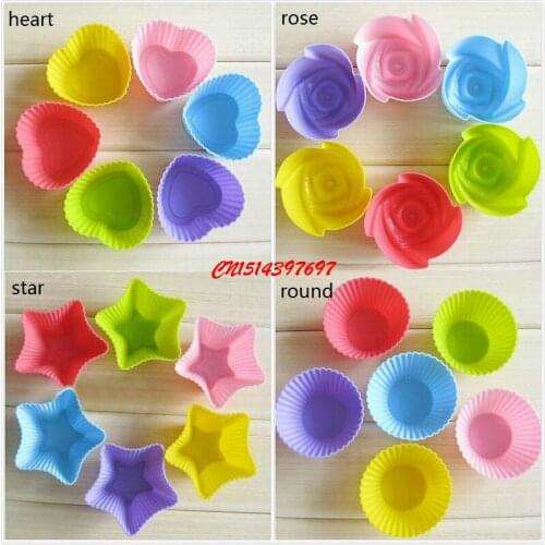 6pcs/set 300sets/lot High Quality Silicone Muffin Cases Cake Cupcake Liner Baking Mold Bake ware Maker Mold Tray FF18070305