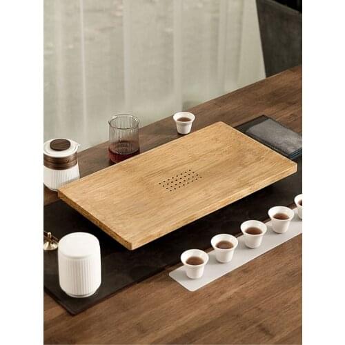 Bamboo Japanese Tea Tray Drainage Modern Ceremony Wooden Tea Tray Food Decorative Table Vassoio Legno Home Decor ZP50CP
