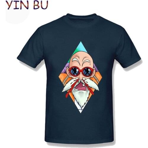 Kame Senin Harajuku T Shirt Master Roshi Jackie Chun Printed Tee Shirt Mens Cotton Streetwear Black Oversized 3XL