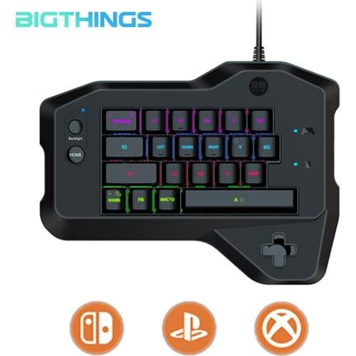 Gaming Keyboard Programmable One-Handed Mechanical Keypad RGB Back Light Portable Mini Video Game Controller for Switch PS4 XBOX