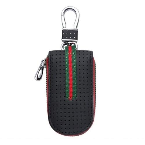 Famous Design Genuine Leather Cowhide Key Holder For Car Zipper Key Holder Wallet Pouch Chain Organizer Housekeeper Key Case Bag