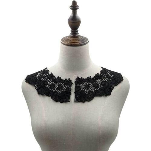 2PCS Luxury Water Soluble Dress Lace Embroidery Flowers Guipure Lace Fabric Collar Trim Sewing Trimmings Embellishments Supplies