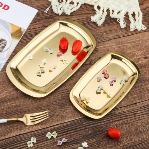 Stainless steel square plate barbecue plate flat bottom plate snack plate heart dish Korean cooking tableware
