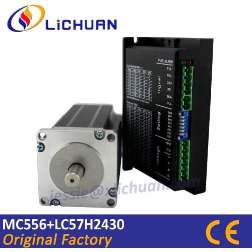 Hot 2 phase 1.8degree bipolar step motor 2.6n.m nema23 LC57HS2430 stepping motor and driver controller MC556 cnc motion parts