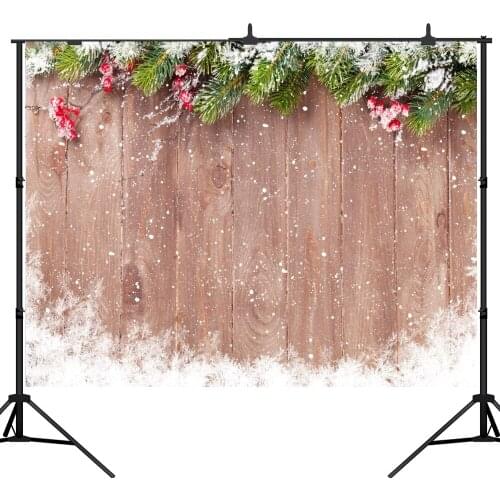 Lyavshi Christmas backdrop Wooden background snowflake pine branches red fruit photography backdrops christmas decoration