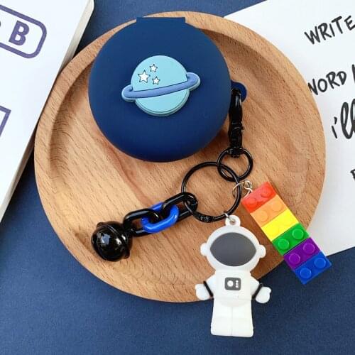 Cute Astronaut Keychain Cases for OPPO ENCO W31 Case silicone Cartoon Planet Earphone Cover For OPPO W31 TWS hearphone case