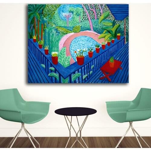 Fashion Oil Painting Landscape red-pots-in-the-garden Home Decor On Canvas Modern Wall Art Canvas Print Poster Canvas Painting