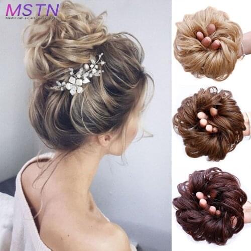 MSTN Synthetic Chignon Extensions Messy Hair Scrunchies Hair Bun Pieces Updo Hairpiece High Temperture Fiber Natural Fake Hair