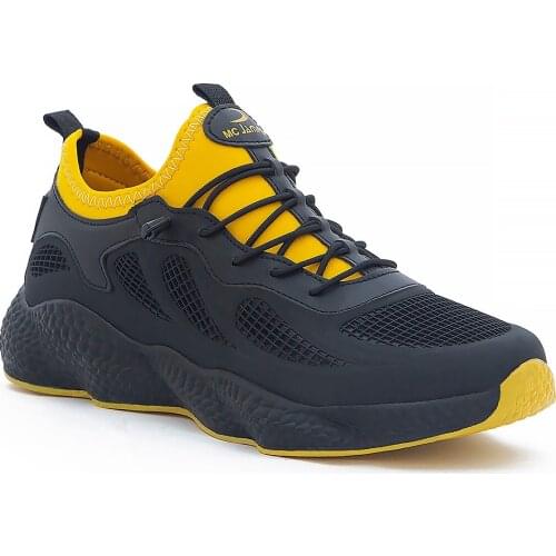 Mens Black Yellow Sneakers Walking Shoes sport sports run comfortable
