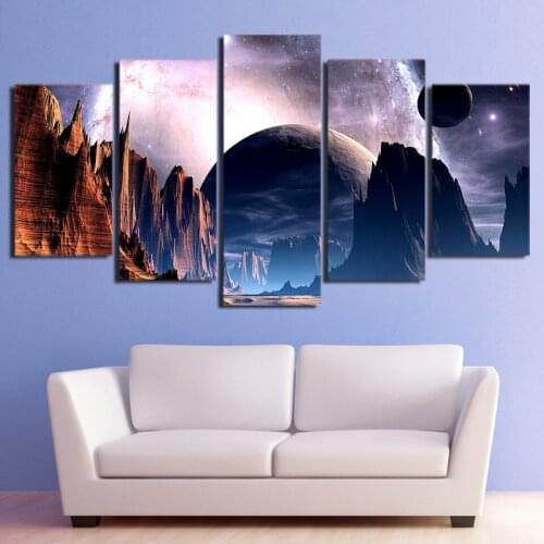 5d diy diamond painting 5 Pieces Nature Landscapes Mountains Planet full square drill cross stitch diamond embroidery mosaic set