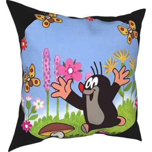 The Little Mole Krtek Cute Pillowcase Decoration Little Maulwurf Cushion Cover Throw Pillow for Living Room Double-sided Print