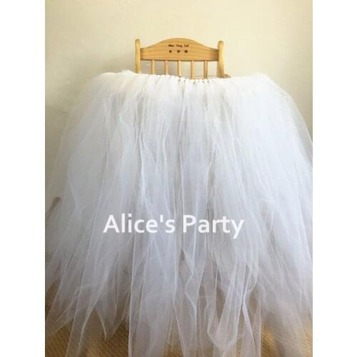 New 90cm High White Tulle Skirt Kids Dinning Highchair Banner Birthday Bunting Baby 1st Party Decoration Nursery Garland