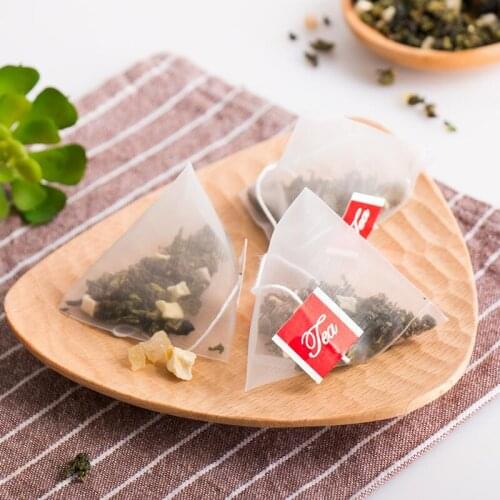 New Pyramid Nylon Tea Bags Empty Transparent Teabags With String Filter Tea Bag LX5787