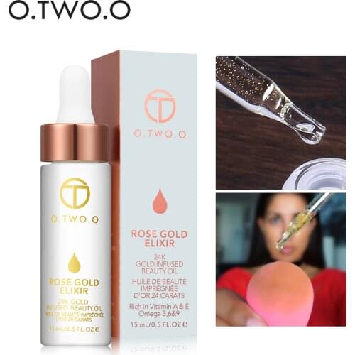 O.TWO.O 24K Rose Gold Elixir Essential Oil Makeup Primer Lips Face Base Make Up Vitamin Moisturizer Easy to Absorb Face Care9116