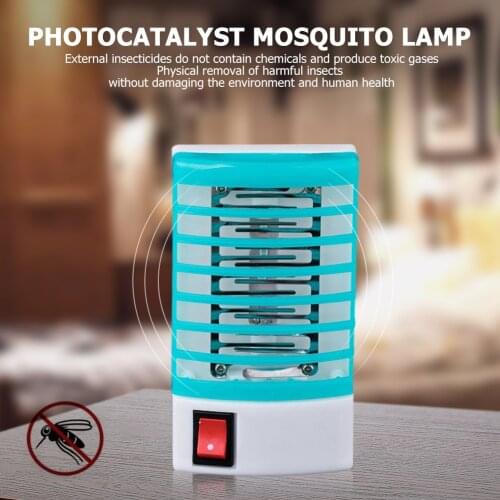 Portable Mosquito Killer Lamp Multifunctional Against Fly Insect Mosquito Lamp for Home Bedroom Kitchen Blue EU Plug