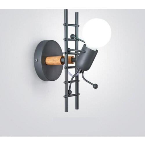 Retro Led Mirror Ligh Wind Iron Art Creative led Lamp Childrens Bedroom Iron art wall lamp Industrial Decor E27 Led Wall Light