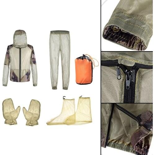 Mesh Anti-Bee Suit Outdoor Wild Fishing Adventure Insect-Proof Clothing Set Camping Hiking Anti-Mosquito Bite