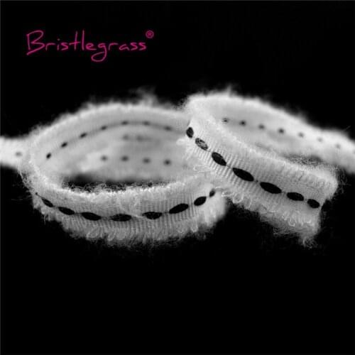 BRISTLEGRASS 1 Yard 5/8" 15mm Wool Braided Crochet Lace Trims Macrame Chic Fringed Ribbons Hair Clip Headband Dress Sewing Craft