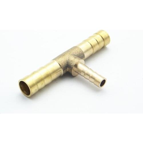8mm Hose Barb x 5mm Hose Barb x 8mm Hose Barb Tee Brass Barbed Tube Pipe Fitting Coupler Connector Adapter For Fuel Gas Water