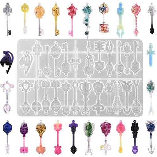 24 In 1 Magic Keys Silicone Mold For Resin Casting DIY Epoxy Pendant