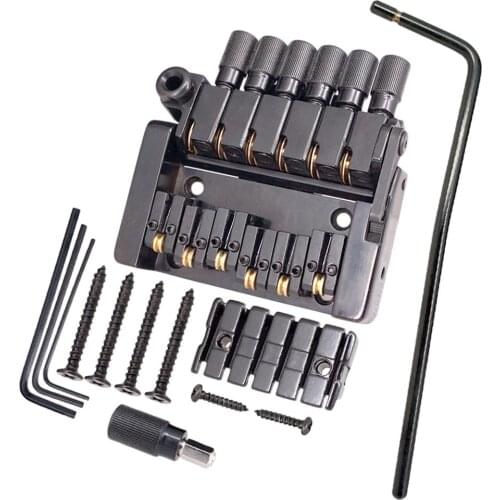 Tooyful Set of 6 String Roller saddle Tremolo Bridge Tailpiece for Headless Electric Guitar Parts