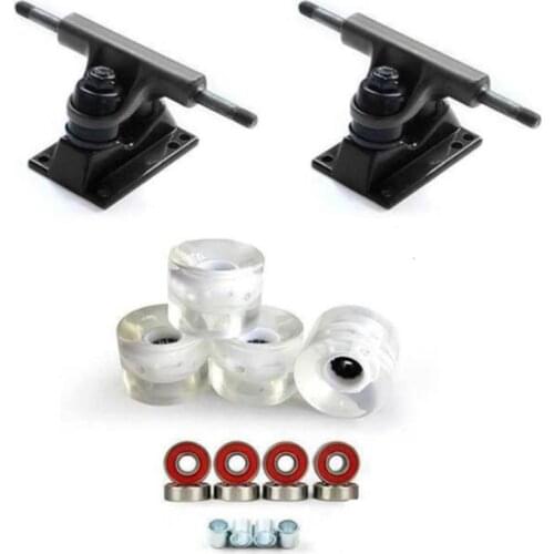 Top!-Skateboard Bracket,3.25Inch Skateboard Trucks with 70X51mm PU Skateboard Wheel Bridge and Bearings for Kids, Adults