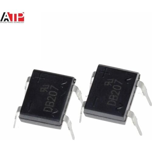 10pcs/lot diode bridge retifica DB207 DIP-4 DB207S DIP4 2A 1000V power diode rectifier 1000v electronic components