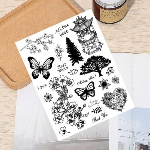 14*18CM Patio Transparent Clear Stamps / Silicone Seals Roller Stamp For DIY Scrapbooking Photo Album/Card Making