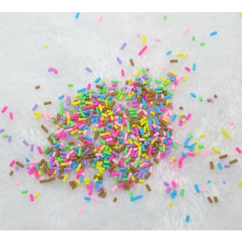 20Gram (3000Pcs) Hot Cute Clay Mutilcolor Small Cylindrical Candy Crafts Kawaii Bead Flatback Cabochon Scrapbook DIY Accessories