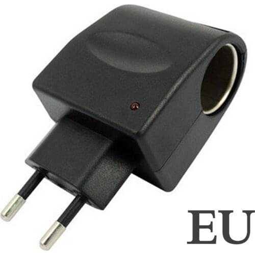 1PCS EU AC 220V To DC 12V Car Cigarette Lighter Power Adapter Black Converter High Quality Automobile Accessories
