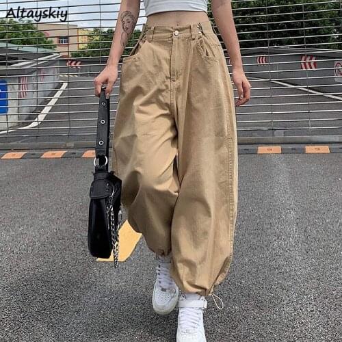 Pants Women Streetwear Cool Korean Style Loose Leisure Fashionable Chic Summer 2021 Newest Casual Soft Oversize Zipper Fly Ins