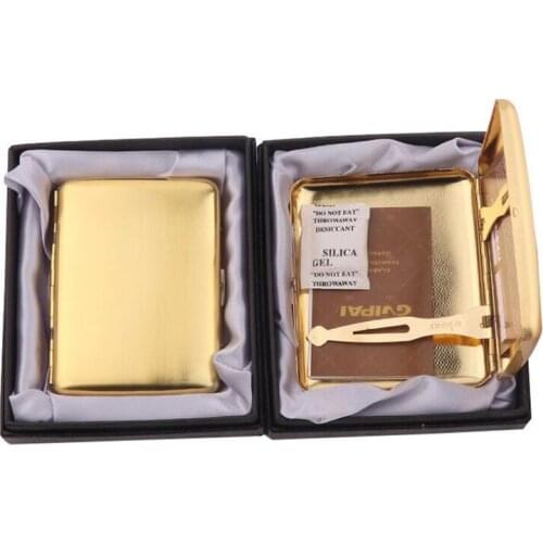 Stainless Steel Cigarette Case for 16 Pcs Cigarette Tobacco Holder With Gift Box Smoking Accessories