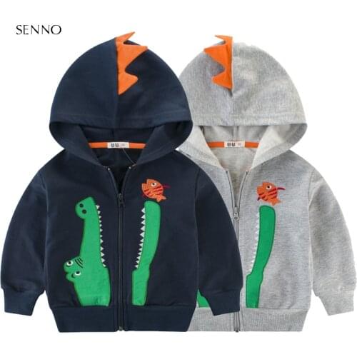 Childrens Hoodies Boys Sweatshirts 3D Crocodile Dinosaur Dragon Pullover Hooded Sweatshirts Outerwear Kids Clothes 2-10T