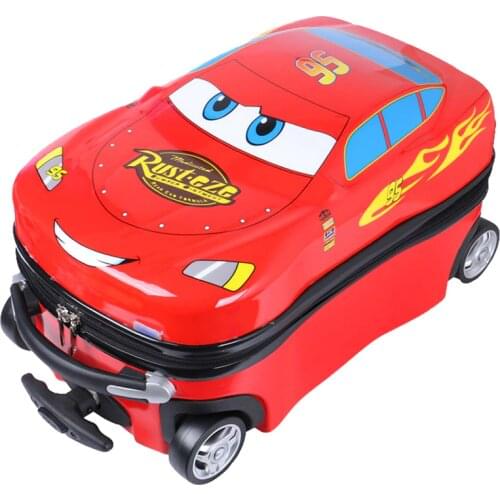 Childrens cartoon trolley suitcase car anime rolling luggage students kids can sit and ride hard shell trolley bags