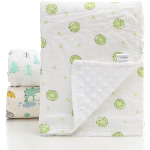 Baby Peas Blanket Infant Hole Blanket Double Super Soft Printed Cotton Gauze Baby Blanket Summer