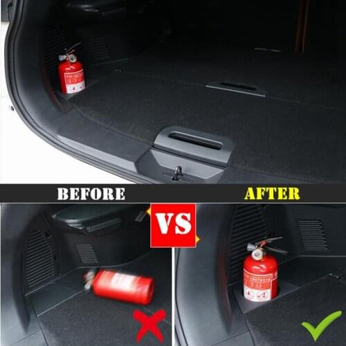 For Nissan X-Trail X Trail T32 Rogue 2017 2018 Plastic Fire Extinguisher installation Holder Case Cover Trim For 5 Seat Model