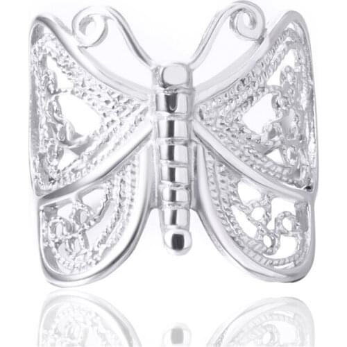 Elegant butterfly Ring for Women Silver Stainless Steel Fashion Jewelry
