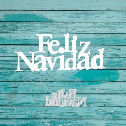 Spanish Words Merry Christmas Metal Cutting Dies Stencil for DIY Scrapbooking Embossing Album Paper Cards Decorative