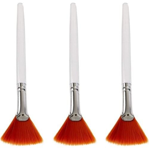 3pcs Practical Facial Brushes Fan Makeup Brushes Soft Portable Cosmetic Tools not dirty hands, easy to rinse
