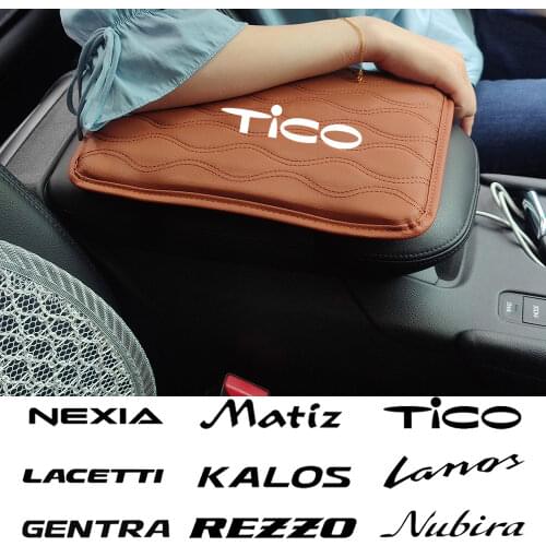 Leather Car Handrest Armrest Box Mats Cover Hand Pillow Pad For Daewoo Matiz Nexia Lanos Kalos Gentra Nubira Espero Dama