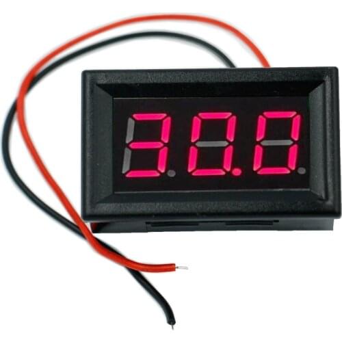 0.56'' DC 3-30V Voltmeter red LED Panel 3-Digital Display Adjustable Volt Voltage Meter Two wires 40% off