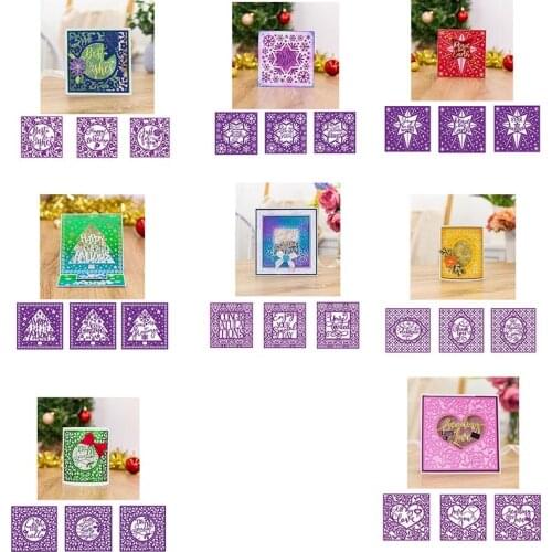 Square Frame And Christmas Photos Metal Cutting Dies For Scrapbooking Craft Die Embossing Stencil Cut Card Making 2020 Newest